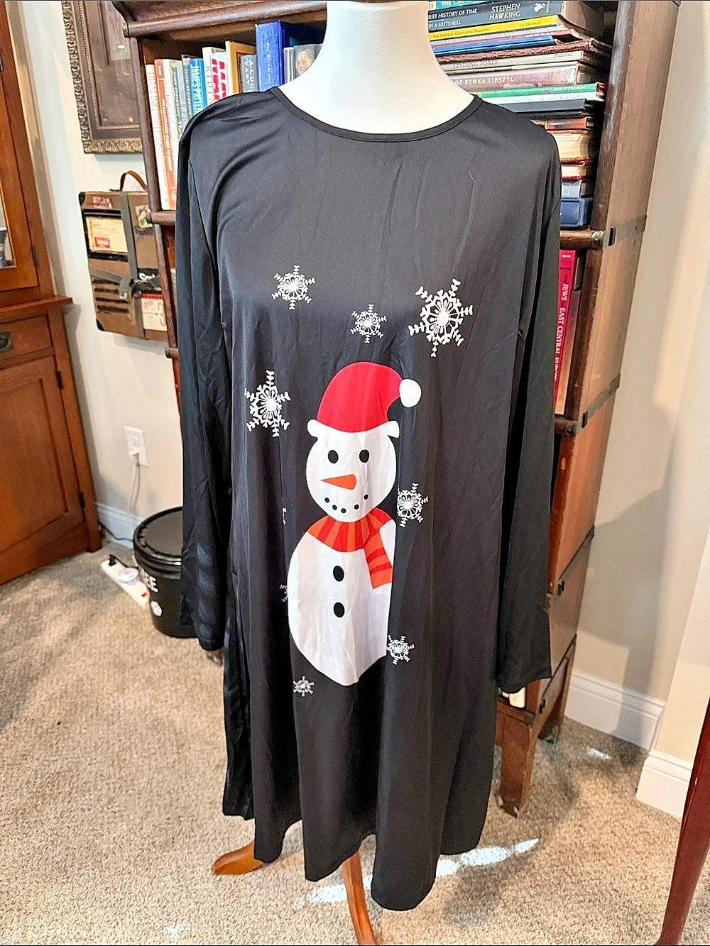 Women's Black Snowman Dress Like New